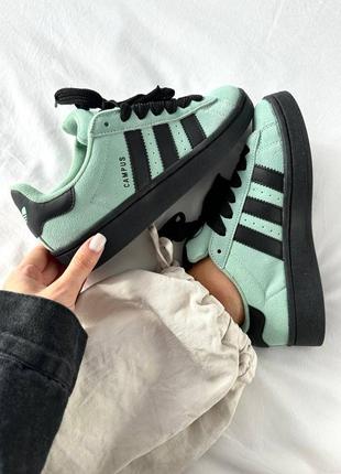 Кроссовки женские в стиле adidas campus “mint/black”