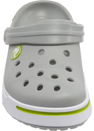 Крокс крокбенд ii клог дитячі сірі crocs crocband ii clogkids light grey/volt green6 фото