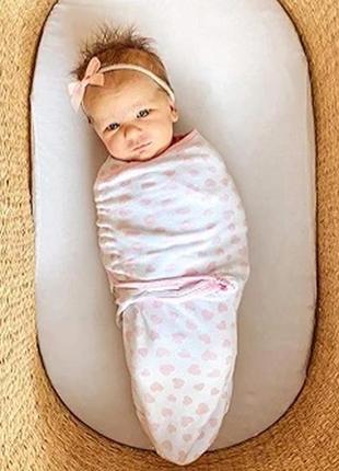 Comfy cubes пелюшка на липучках європелюнка кокон новонародженій дівчинці 0-3м 50-56-62 см нова