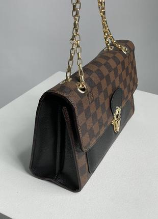 Сумка в стиле louis vuitton victoire monogram canvas calf leather brown/black4 фото