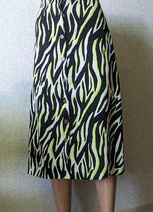 Распродажа!! легкая летняя юбка меди на пуговицах зебра от costes studio