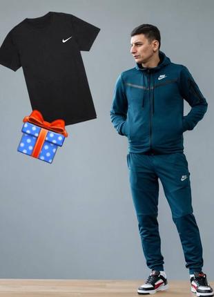 Футболка в подарок ! подростковый спортивный костюм мужской в стиле nike tech fleece найк теч