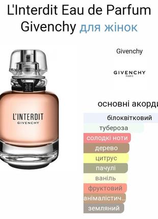 Распил! оригинал! givenchy l'interdit eau de parfum3 фото