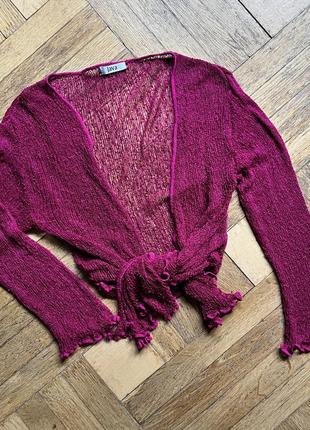 Малиновое сетчатое болеро!