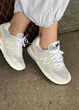 Замшевые кроссовки new balance 574 legacy white7 фото