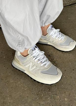 Замшевые кроссовки new balance 574 legacy white2 фото