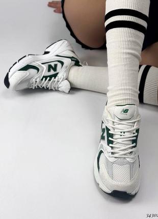 ▪️женские кроссовки new balance нью беланс 530 новые спортивные белые вставки зелёные зеленые кожаные(эко кожа-сетка-текстиль)легкие весна осень лето7 фото