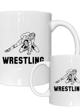 Чашка кружка вольная борьба. wrestling