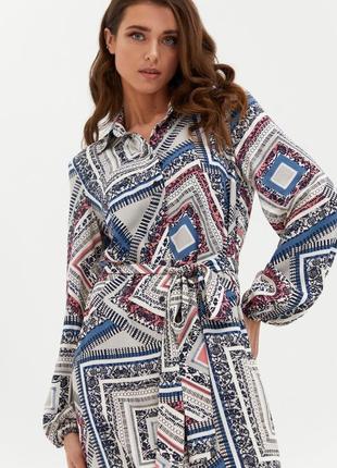 Vovk сукня-сорочка мідаксі з довгим рукавом штапель