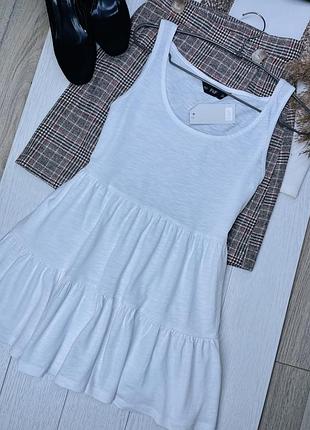 Нова біла ярусна  блуза m oversize