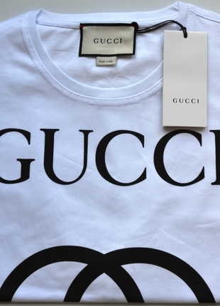 Футболка белая в стиле gucci гуччи