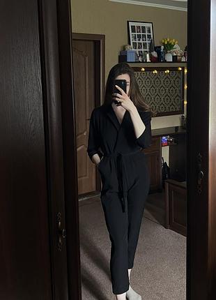Черный комбинезон брюки