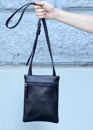 Мужская кожаная сумка планшет, стильная небольшая сумка из кожи, черная сумка через плечо для мужчин
