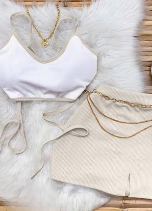 Костюм ( спідниця + топ) 💙5 фото