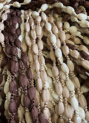 Шторы нити радуга плюшевые кисея.штори нитки плюшеві - крем+коричневий+бежевий