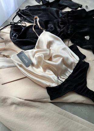 Сатиновый боди с перламутровым отливом boohoo