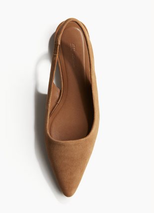 Стильные кожаные слингбеки лодочки