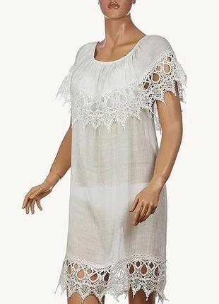 Туника платье на купальник лен 42-52 р