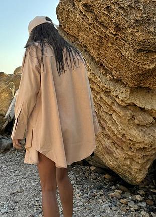 Льняная базовая рубашка оверсайз лен