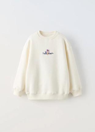 Свитшот кофта для девочки zara 6-7 лет 120 см белый