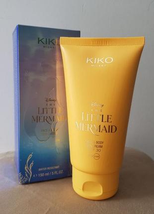 Водостійкий сонцезахисний крем для обличчя й тіла
kiko milano disney the little mermaid face & body sun cream spf 30