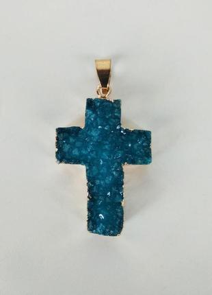 Кулон " крест" из натурального камня