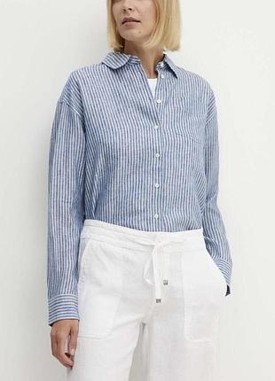Сорочка рубашка льон zara в смужку