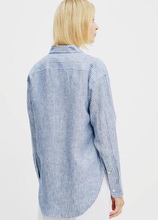 Сорочка рубашка льон zara в смужку