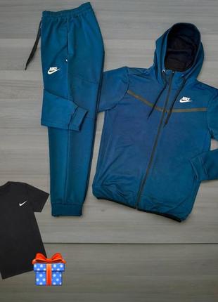 Футболка в подарунок ! підлітковий спортивний костюм чоловічий в стилі nike tech fleece найк теч6 фото