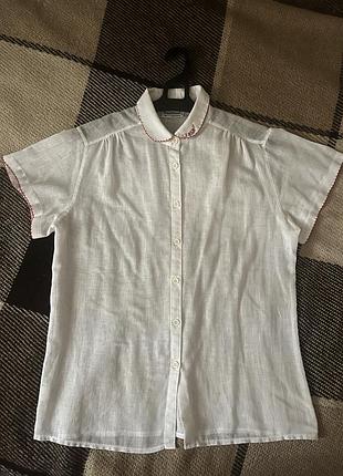 Вінтажна бавовняна блуза з вишивкою