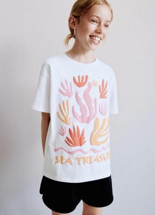Футболка для дівчинки zara 9-10 11-12 років 140 см 152 см