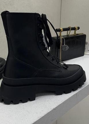 Zara 🔥 -60% кожаные боты в стиле celine 37, 38, 39p