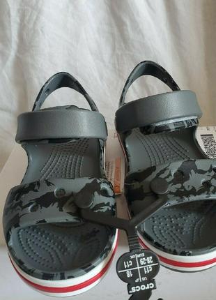 Крокс сандалі сірі дитячі crocs bayaband kids printed sandal slate grey8 фото