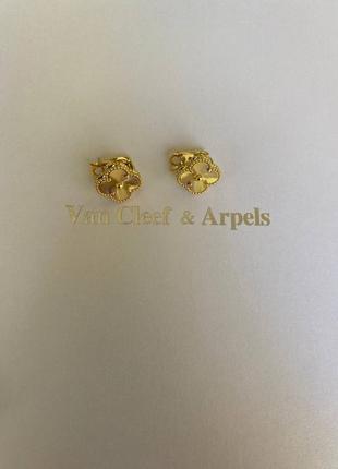 Брендовые серьги в стиле van cleef (vca, ван клиф,клевер)♥️лимонные♥️