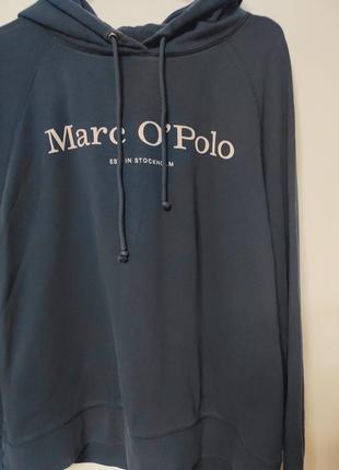 Худі толстовка реглан кофта спортивна чоловіча синя пряма широка marc o polo man, розмір m - l4 фото