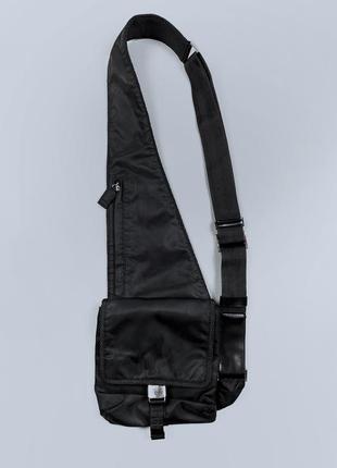 Сумка бананка no name нейлоновая с кожей через плечо