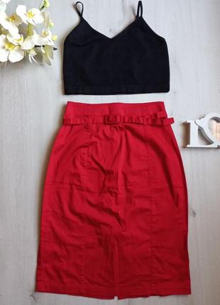 Юбка юбка красная карандаш яркая стильная трендовая легко соединить с любым верхом меди