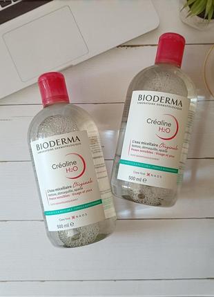 Bioderma crealine h2o міцелярна вода, міцелярний розчин, 500мл