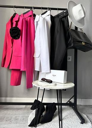 Костюм женский двойка легкий жакет и брюки с поясом