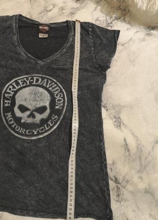 Harley davidson женская кислотно-выбеленная черная футболка с короткими рукавами, размер m9 фото
