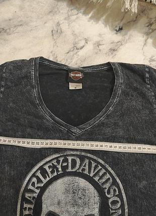 Harley davidson женская кислотно-выбеленная черная футболка с короткими рукавами, размер m8 фото