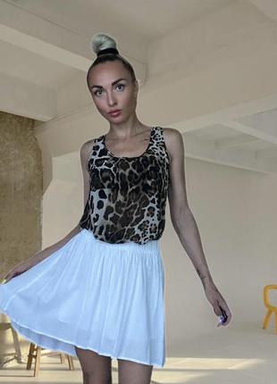 Жіноча шифонова леопардова майка,блузка 🐆