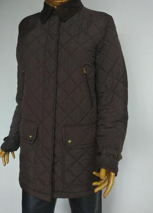 Lauren ralph lauren коричневая базовая повседневная стеганая демусезонная куртка ветровка укороченный плащ пальто  
m l xl2 фото