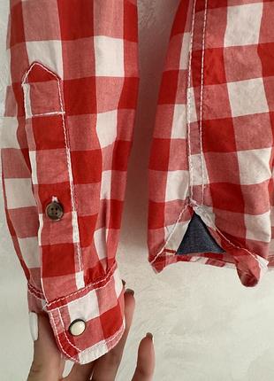 Рубашка в клетку размер м красного цвета 🤍6 фото