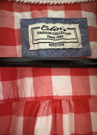 Рубашка в клетку размер м красного цвета 🤍7 фото