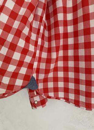 Рубашка в клетку размер м красного цвета 🤍9 фото