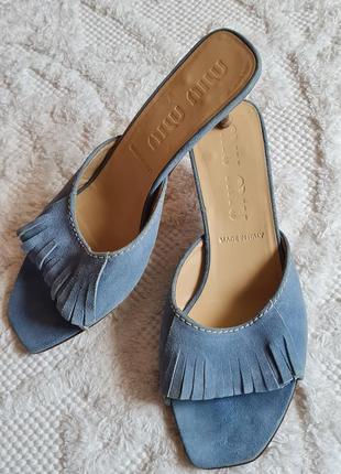 Мюлі / замшеві шльопки miu miu оригінал