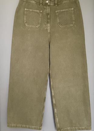 Джинси  брюки широкі колір олівка батал2 фото