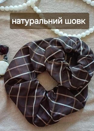 Трендовая шелковая объемная резинка скранчевые для волос из натурального шелка