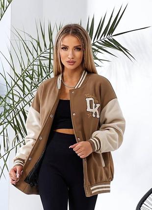 Бомбер куртка регбі кофта толстовка спортивна олімпійка на кнопках з нашивкою колір...